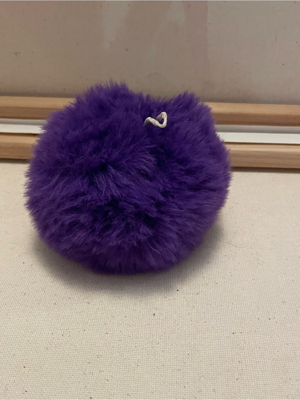 Purple Fluffy Pom Pom Keychain Charm